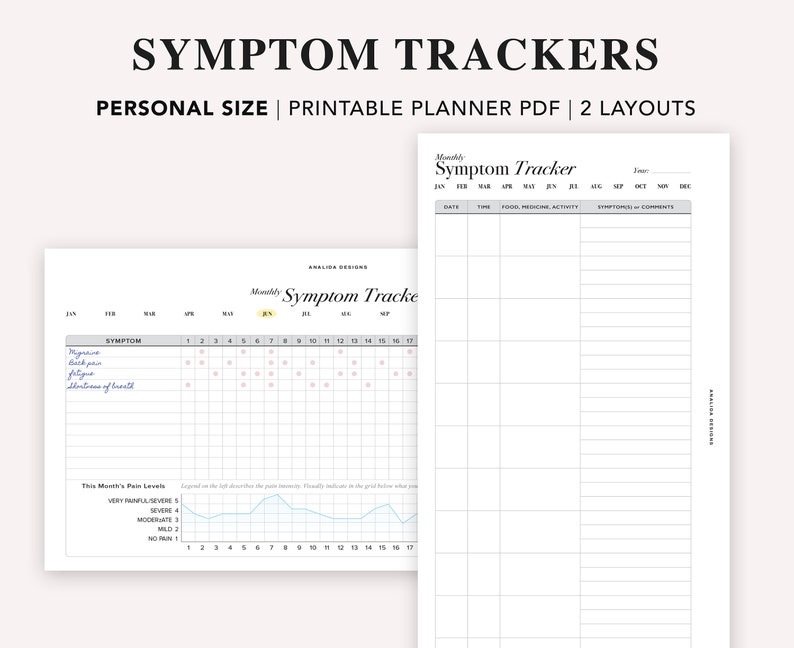 Personal Symptom Tracker: Printable Medical Planner (PDF Download) image 1