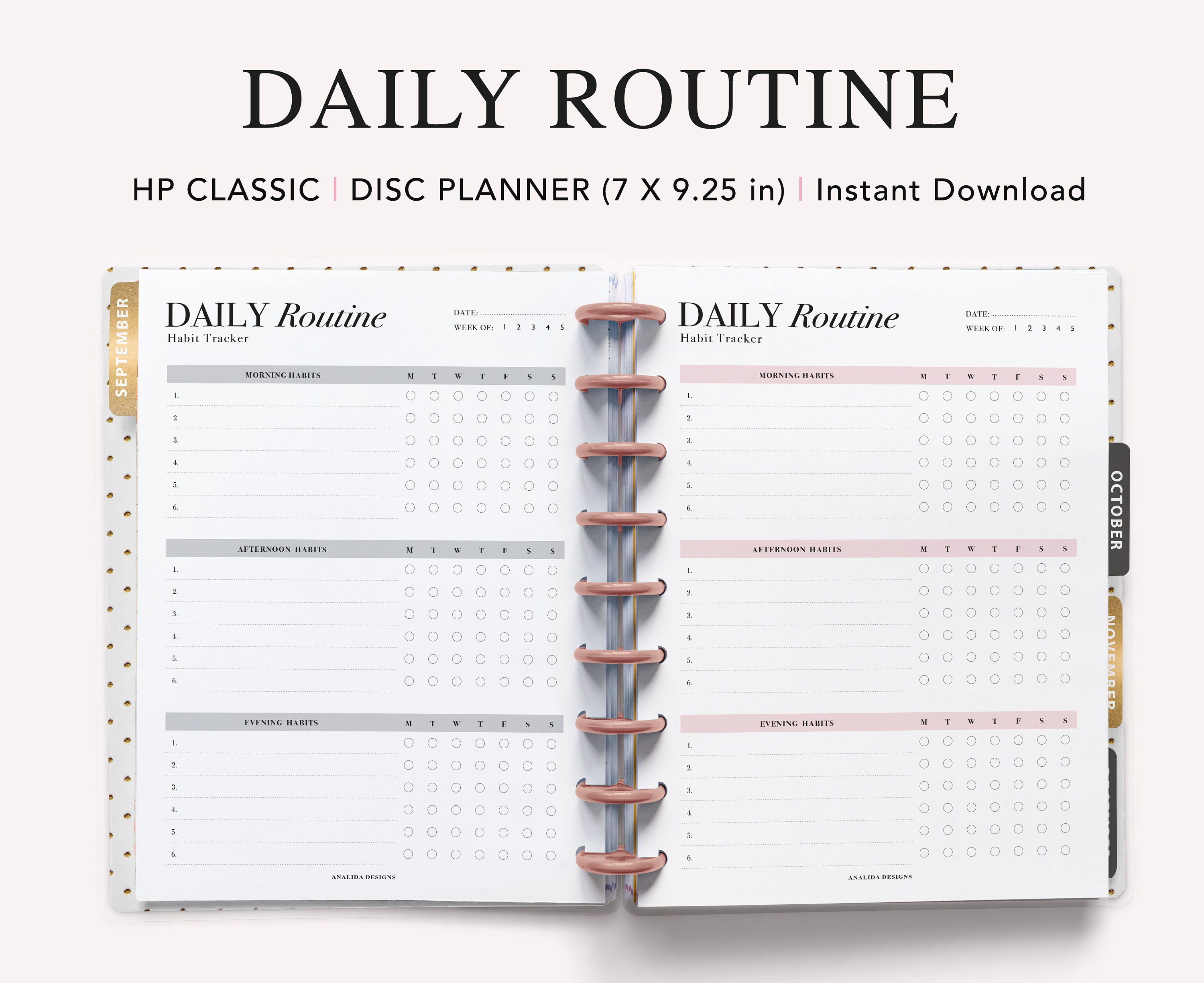 Handheld Routine Checklist Routine Checklist Printable: Daily Habit Tracker, HP Classic Insert ...
