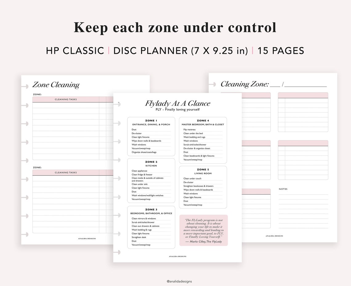 Cleaning Schedule Printable Happy Planner Classic Insert | Etsy