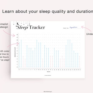 Sleep Tracker Printable, A5 Planner Inserts, Monthly Sleep Log, Sleep Tracking, Sleep Journal, Health Planner, PDF Instant Download image 4