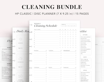 Cleaning Schedule Printable, Happy Planner Classic Insert, Chore Chart, Flylady Planner, Household Planner, Weekly Cleaning Checklist