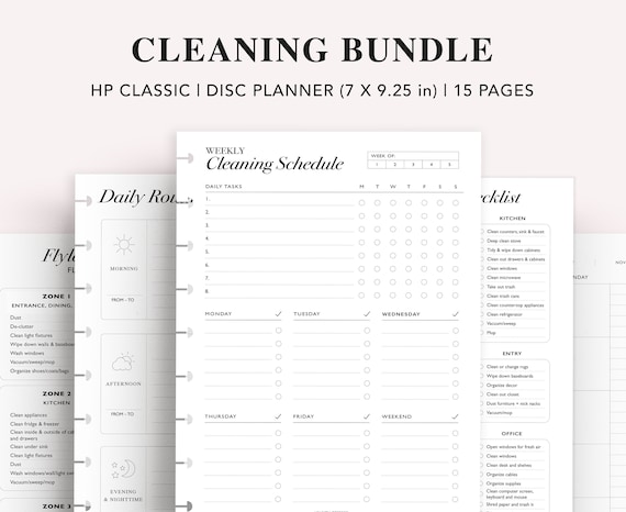 Cleaning Schedule Printable Happy Planner Classic Insert - Etsy