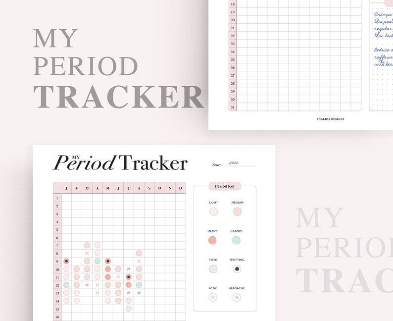Period Tracker Printable, Menstrual Cycle Planner, Period Tracking, Fertility Ovulation Tracker, A5 planner inserts, PDF Instant Download image 6