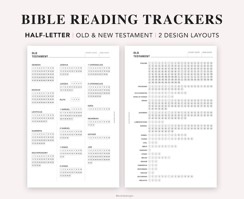 Numbered Scripture Writing Paper Half Letter Bible Reading Tracker: Old & New Testament (PDF) - Etsy