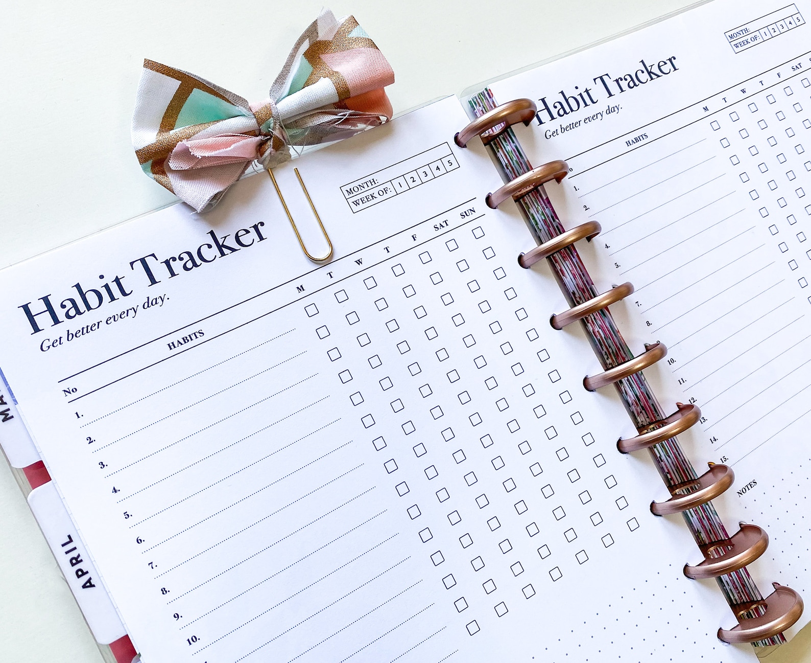 Weekly Habit Tracker Printable: Happy Planner Classic Insert (PDF ...
