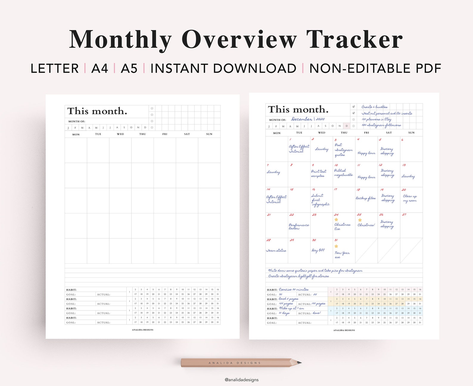 Hobonichi Daily Planner Printable, Daily Weekly Monthly Planner ...