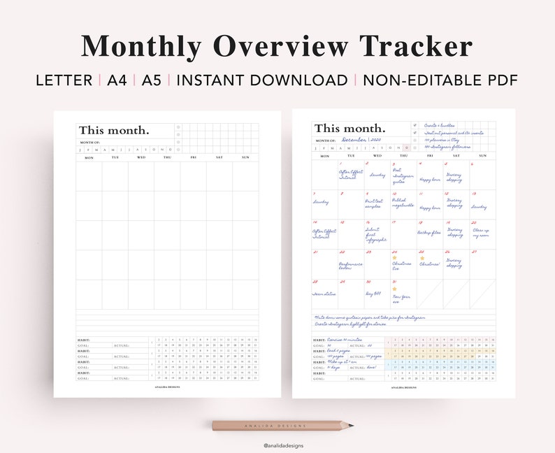Hobonichi Daily Planner Printable Daily Weekly Monthly - Etsy
