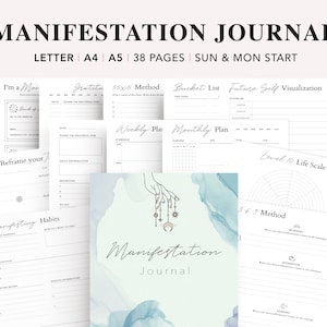 Manifestation Journal Planner, Law of Attraction Planner, 369 Method, Goal Tracker Planner, Manifestation Checks, Manifest Your Dreams, PDF