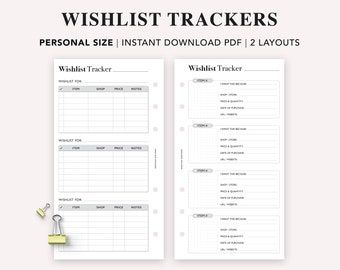 Personal Wish List Printable: Shopping List Template (PDF)