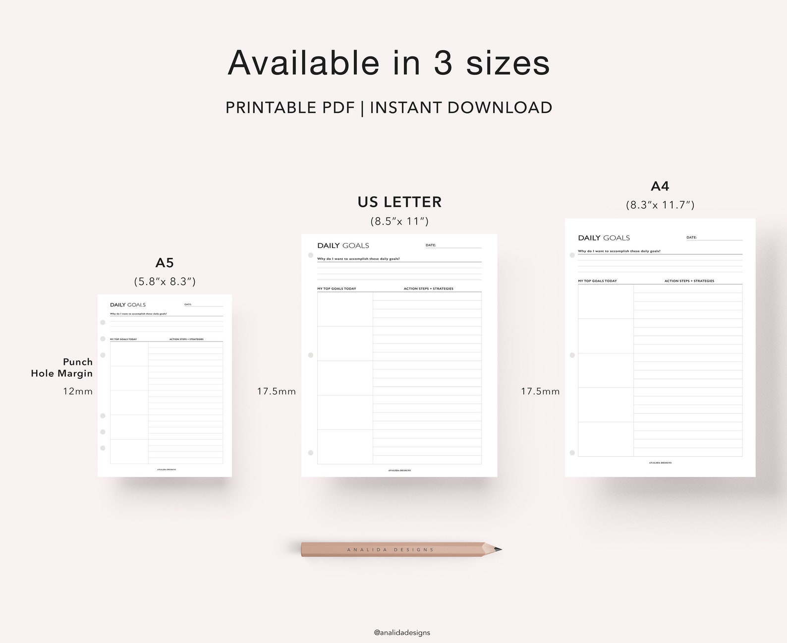 Daily Weekly Monthly Goal Planner 90 Day Goal Setting - Etsy