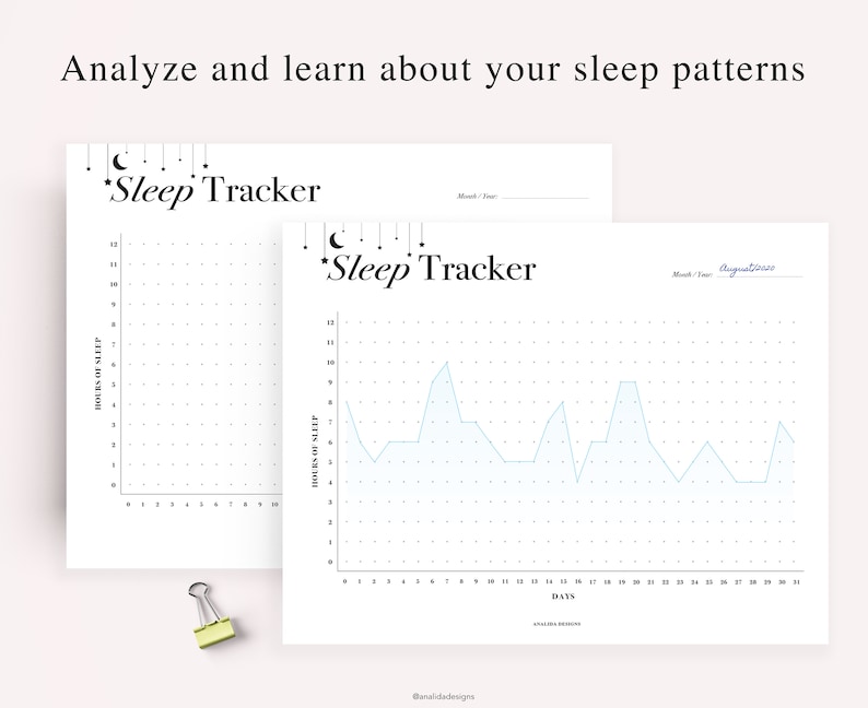 Sleep Tracker Printable, A5 Planner Inserts, Monthly Sleep Log, Sleep Tracking, Sleep Journal, Health Planner, PDF Instant Download image 2