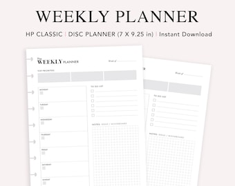 Happy Planner Weekly Insert: Undated Layout (Digital Download)
