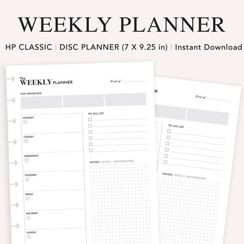 Weekly Planner Printable Happy Planner Classic Weekly - Etsy