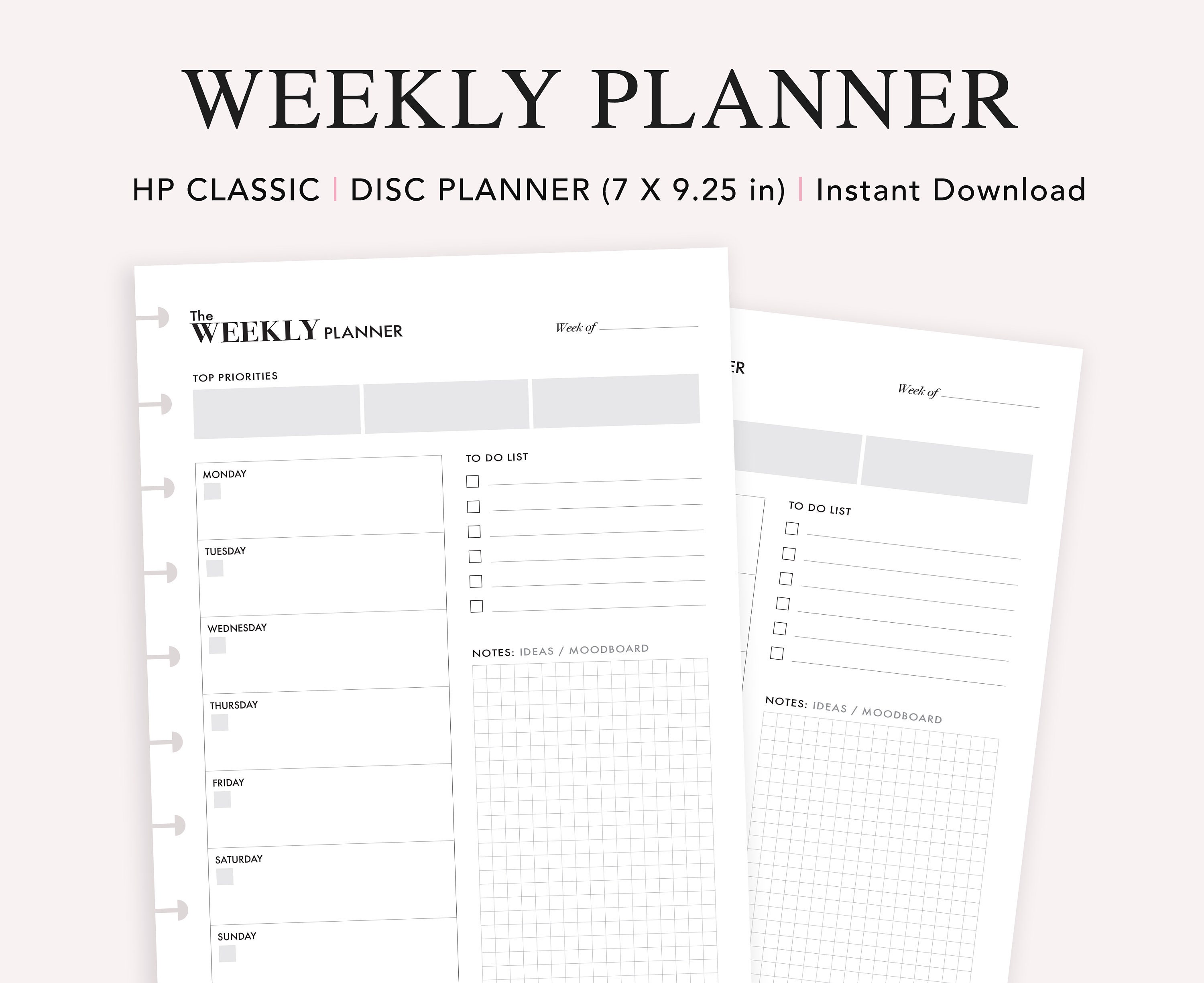 Week at a Glance, Weekly Planner,weekly Goals,happy Planner,week Overview,  Bullet Journal,bullet Planner,desk Planner,weekly Schedule 