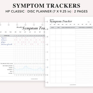 Symptomentracker, Happy Planner Classic Insert, Afdrukbare medische planner, Pijntracker, Symptomendagboek, Symptomentabel chronische ziekte, pdf