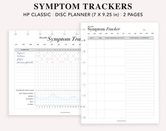 Symptom Tracker, Happy Planner Classic Insert, Printable Medical Planner, Pain Tracker, Symptoms Journal, Chronic Illness Symptom Chart, PDF