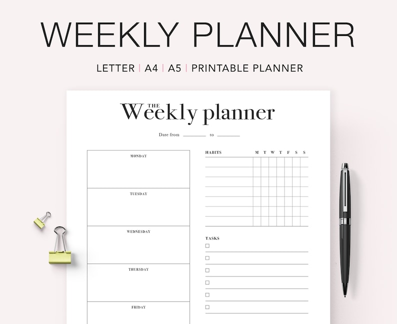 Agenda Wordsworth Non Datata A5 - Planner Settimanale E Mensile Con Tracker Abitudini - Foto 6