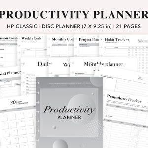 Productivity Planner Bundle Printable, Happy Planner Insert, Time Management Planner, Work Planner, Project Tracker, HP Classic Refill PDF