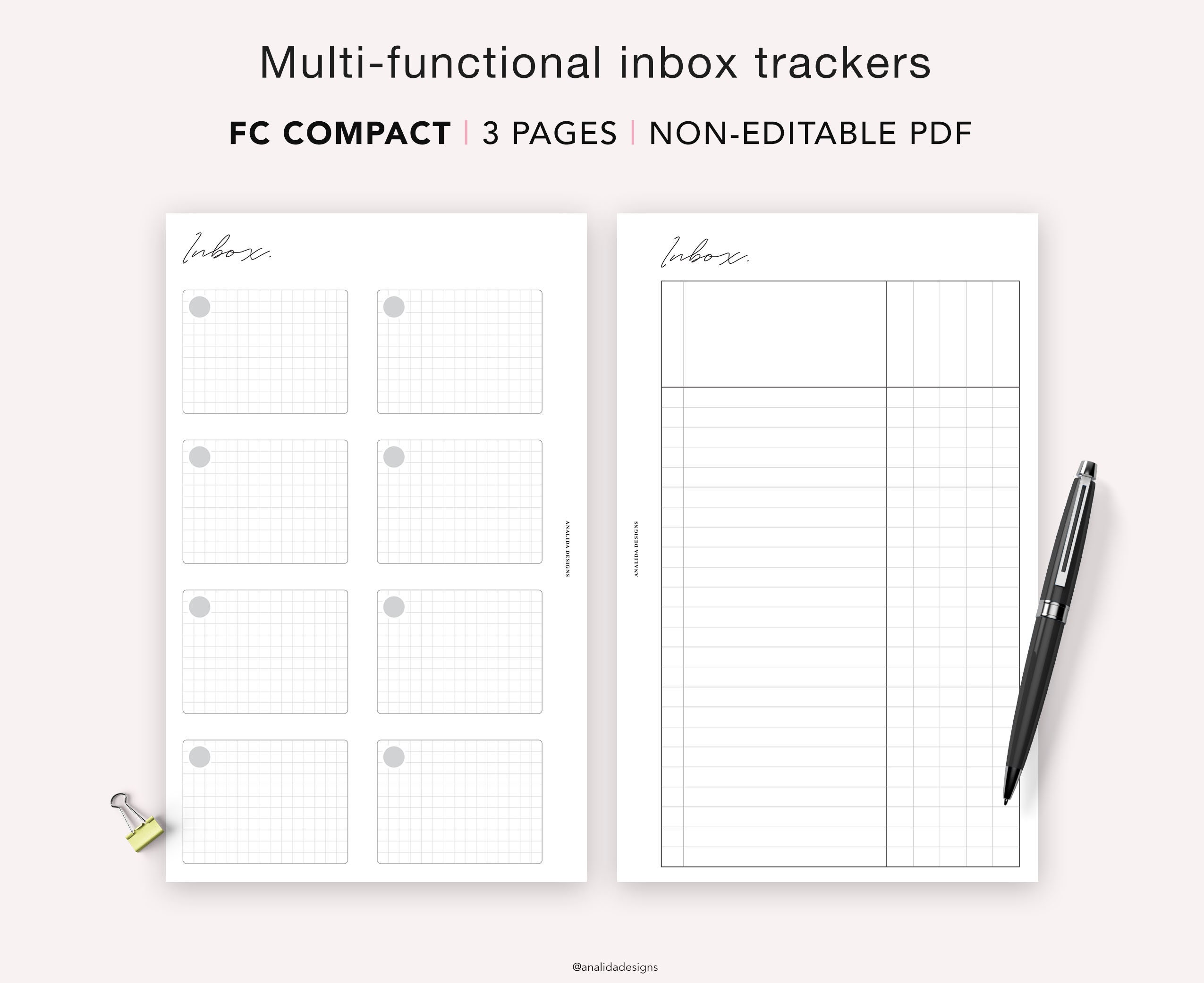 FC Compact Inbox Tracker Inserts: To-do List Template (PDF) - Etsy