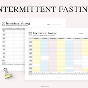 Intermittent Fasting, Fasting Printable, Daily Weekly Keto Tracker, Fasting Planner, Intermittent Fast Plan, A5 Inserts, Instant Download image 3