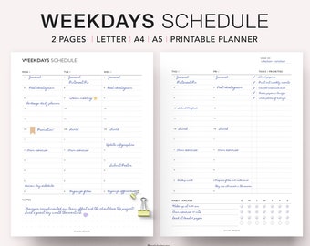 2024 Weekly Planner Printable: Hourly Schedule, Habit Tracker (PDF Download)