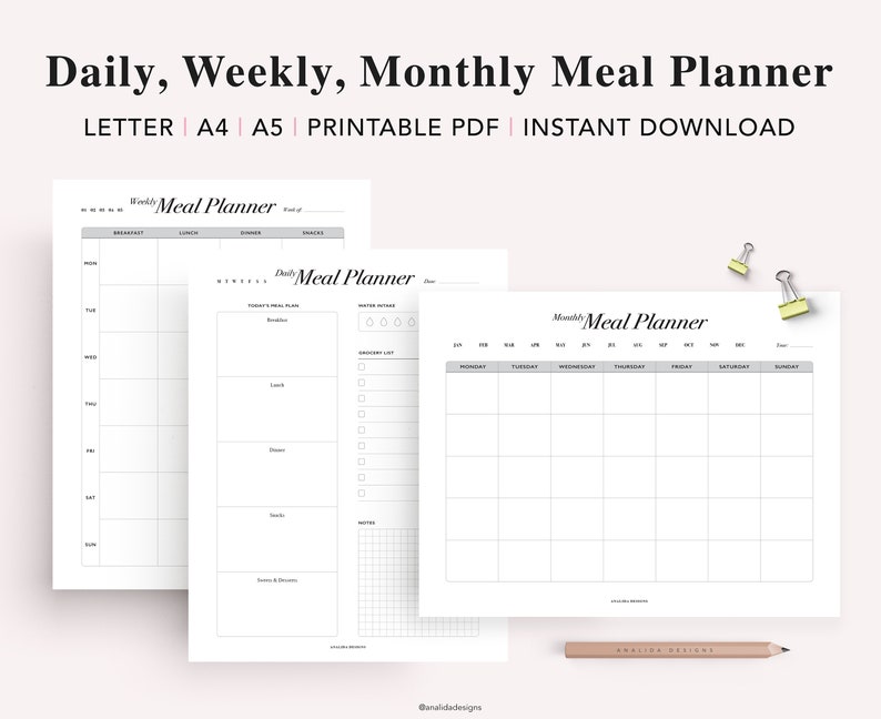 Fitness Journal Printable, Workout Log, Weight Loss Journal, Meal Planner, Calorie & Walking tracker, Health Planner, PDF Instant Download image 3