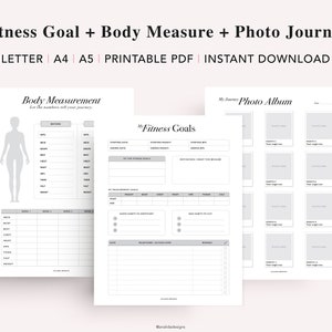 Fitness Journal Printable, Workout Log, Weight Loss Journal, Meal Planner, Calorie & Walking tracker, Health Planner, PDF Instant Download image 2