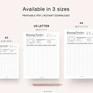 Walking Tracker Printable, Running Tracker, Step Tracker, Fitness Tracker, Walk Running Challenge, A5 Planner Inserts, PDF Instant Download image 8