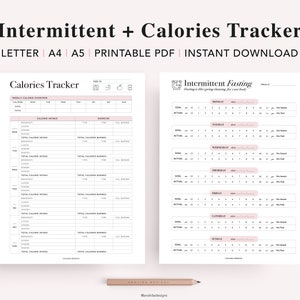 Fitness Planner Printable, Weight Loss Tracker, Workout Planner, Goal Planner, Food Journal, Meal Planner, PDF Instant Download, A5 Inserts image 8