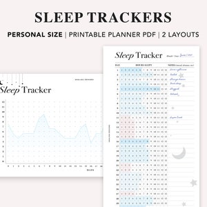 PERSOONLIJK: afdrukbaar slaaptracker, maandelijks slaaplogboek, slaaptracking, slaapdagboek, gezondheidsplanner, pdf direct downloaden, Filofax Personal