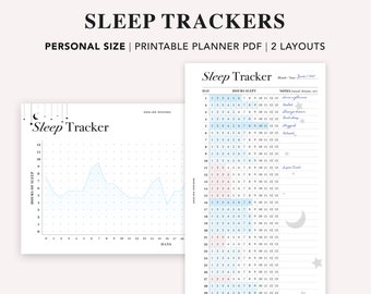 PERSONAL - Sleep Tracker Printable, Monthly Sleep Log, Sleep Tracking, Sleep Journal, Health Planner, PDF Instant Download, Filofax Personal