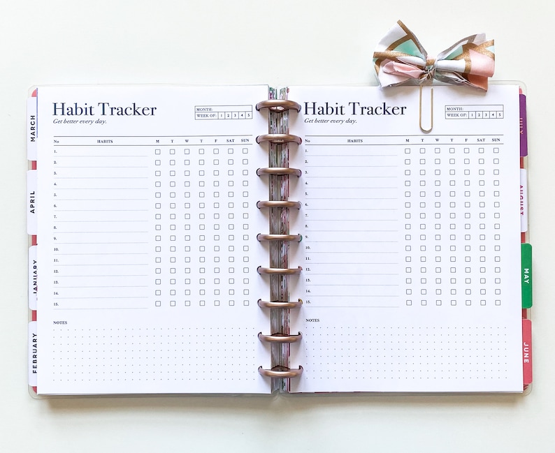 Weekly Habit Tracker Printable: Happy Planner Classic Insert (PDF ...