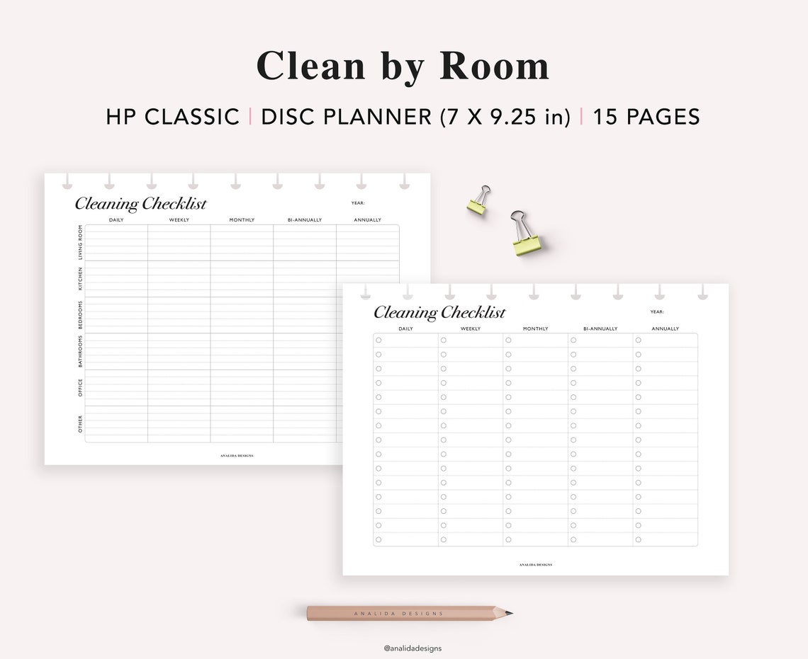 Cleaning Schedule Printable Happy Planner Classic Insert - Etsy