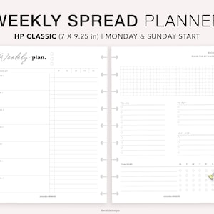 Weekly Planner Printable, Happy Planner Classic, Weekly Schedule, Weekly To-Do List, task list, Habit Tracker, Week on 2 Pages, HP Classic
