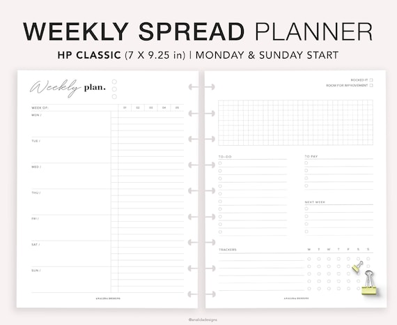 Weekly Planner Printable Happy Planner Classic Weekly | Etsy