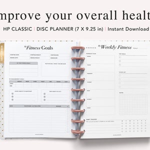 Fitness Planner Printable, Happy Planner Insert, Daily Fitness Tracker, Weekly Fitness Goal Planner, Fitness Journal, Meal Plan, HP Classic image 2