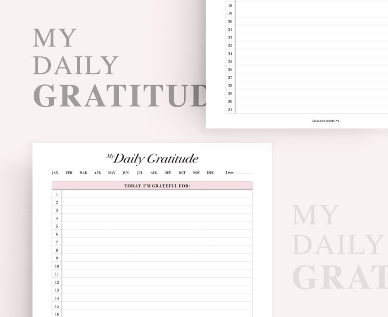 Gratitude Journal Printable Daily Weekly Gratitude Planner | Etsy
