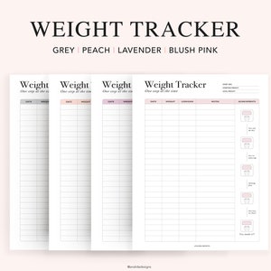 Printable Weight Loss Tracker, Weight Loss Calendar, Fitness Planner, Printable Insert