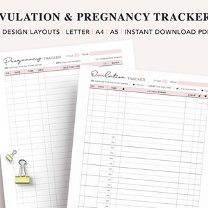 Ovulation Test Strips Tracker, Pregnancy Test Strips Tracker, OPK Tracker, Ovulation Predictor Kits Log, Fertility Planner, TTC Planner, PDF