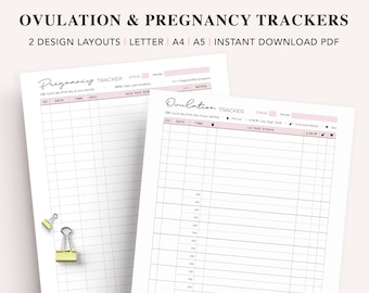 Ovulation Test Strips Tracker, Pregnancy Test Strips Tracker, OPK Tracker, Ovulation Predictor Kits Log, Fertility Planner, TTC Planner, PDF