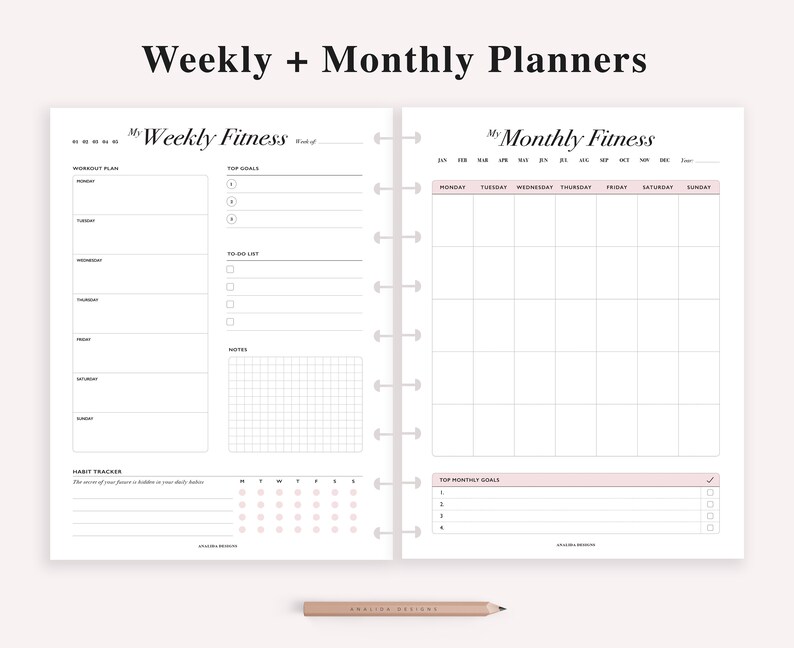 Fitness Planner Printable Happy Planner Insert Daily Fitness - Etsy