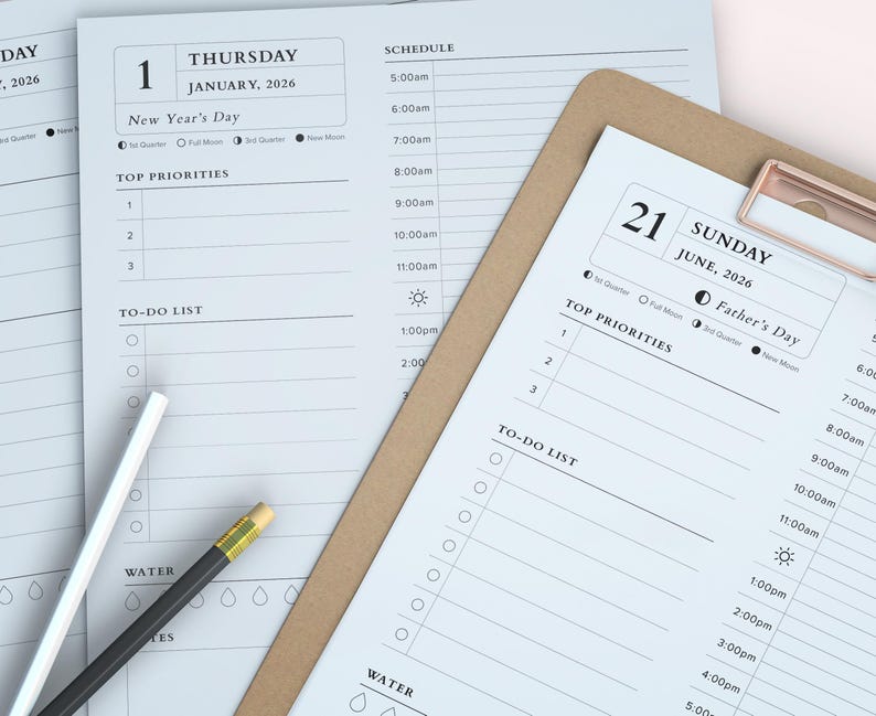 2026 24 Hour Daily Dated Planner Printable: Time Blocking, A4 A5 Letter ...