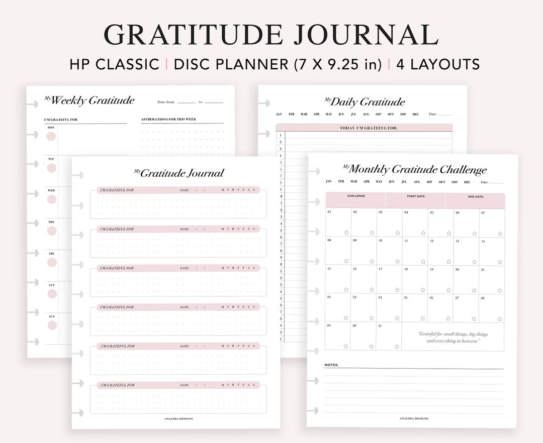 Gratitude Journal Printable: Happy Planner Classic Insert (PDF) - Etsy