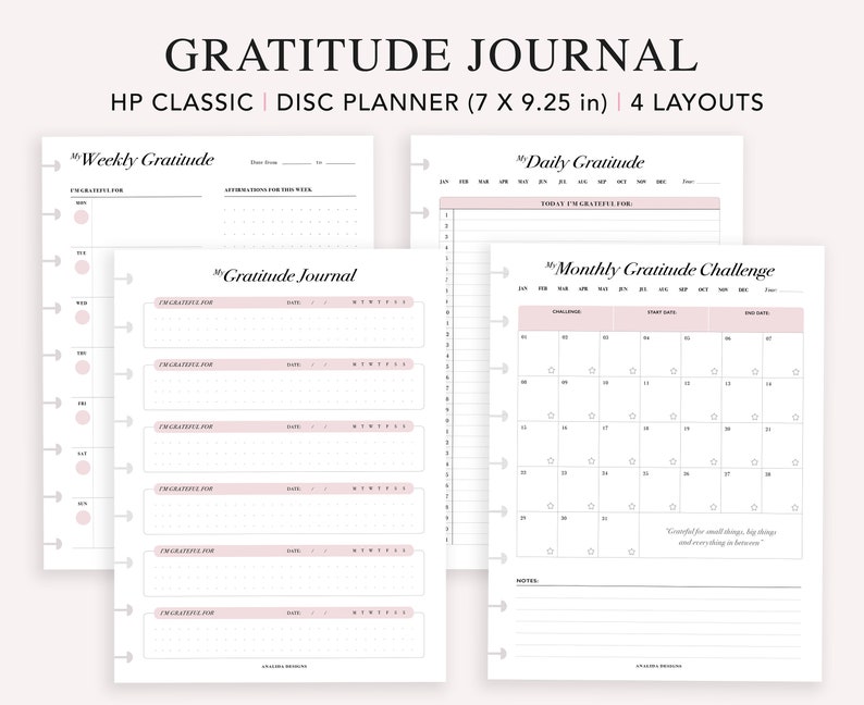 Gratitude Journal Printable: Happy Planner Classic Insert (PDF) - Etsy