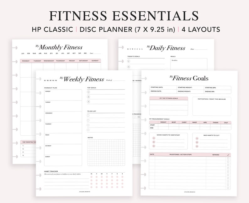 Fitness Planner Printable Happy Planner Insert Daily Fitness - Etsy