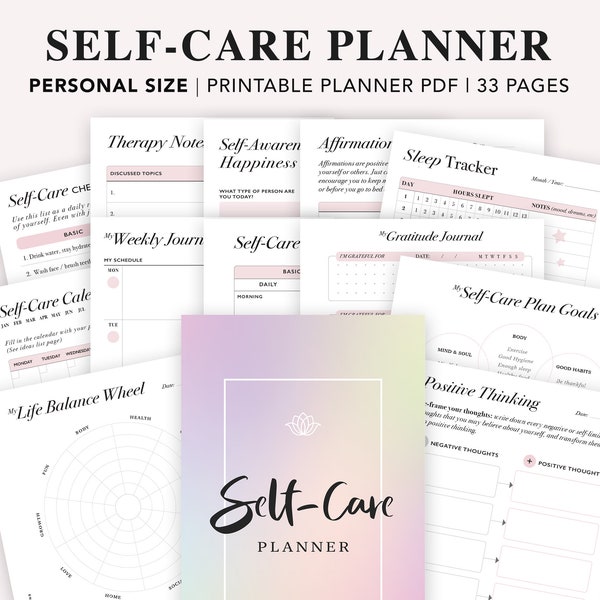 PERSONAL - Self Care Planner, Self Care Journal, Self Care Kit, Self Care Worksheet, Wellness Planner, Mental Health Journal, Mood Tracker