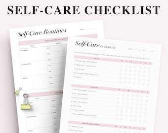 Self-Care Checklist Tracker: Daily Routine Planner (A5 Planner Insert) (Digital Download)