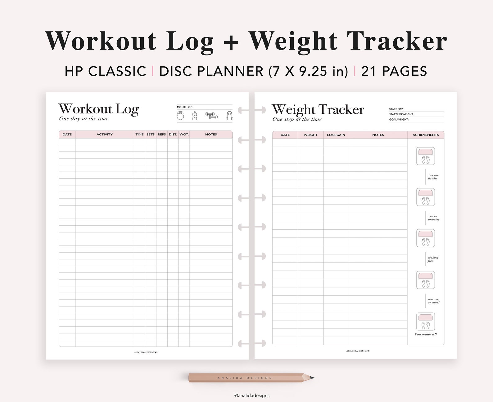 Fitness Planner Printable Happy Planner Classic Insert | Etsy