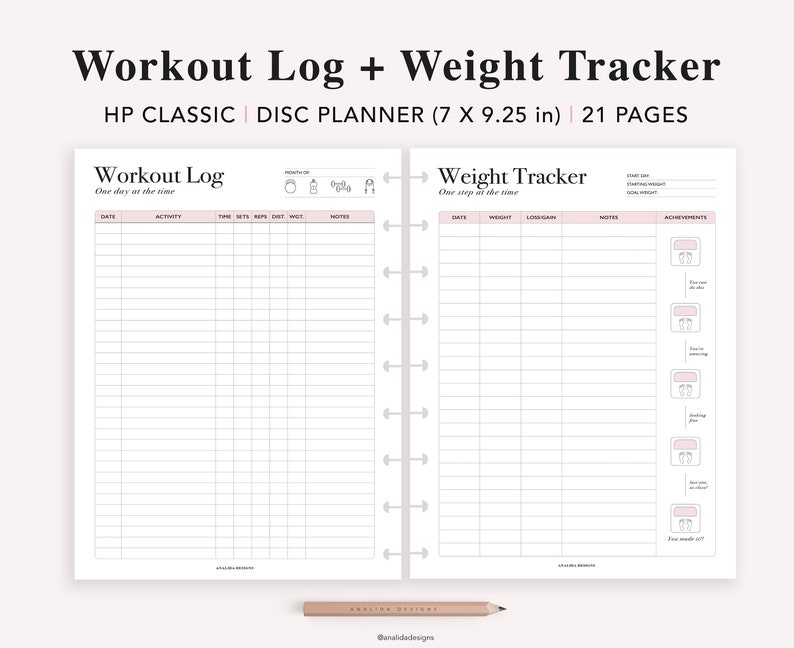 Fitness Planner Printable Happy Planner Classic Insert | Etsy