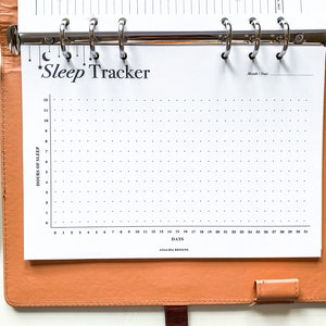 Sleep Tracker Printable, A5 Planner Inserts, Monthly Sleep Log, Sleep Tracking, Sleep Journal, Health Planner, PDF Instant Download image 6